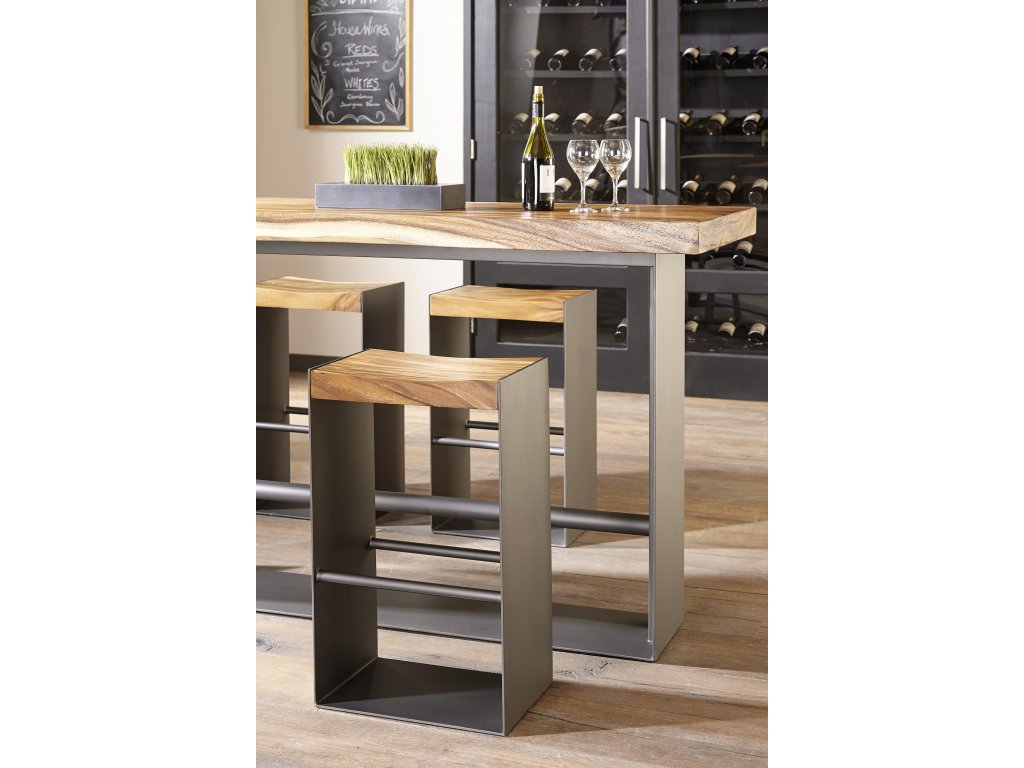 Iron Frame Bar Stool, Natural - image 5