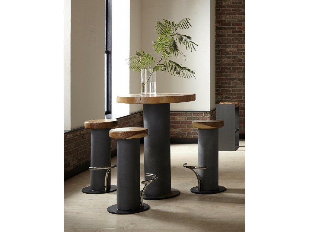 Concrete Bar Table, Chamcha Wood Top - image 6