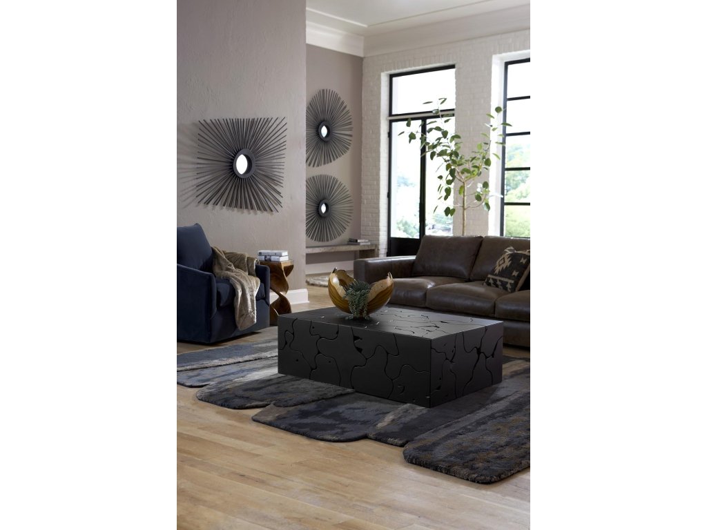 Teak Slice Coffee Table, Rectangle, Black - image 4