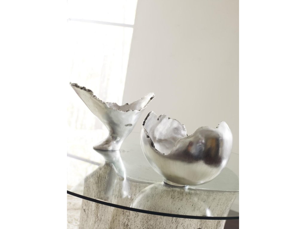 Burled Bowl, Resin, Silver Leaf Finish - image 2