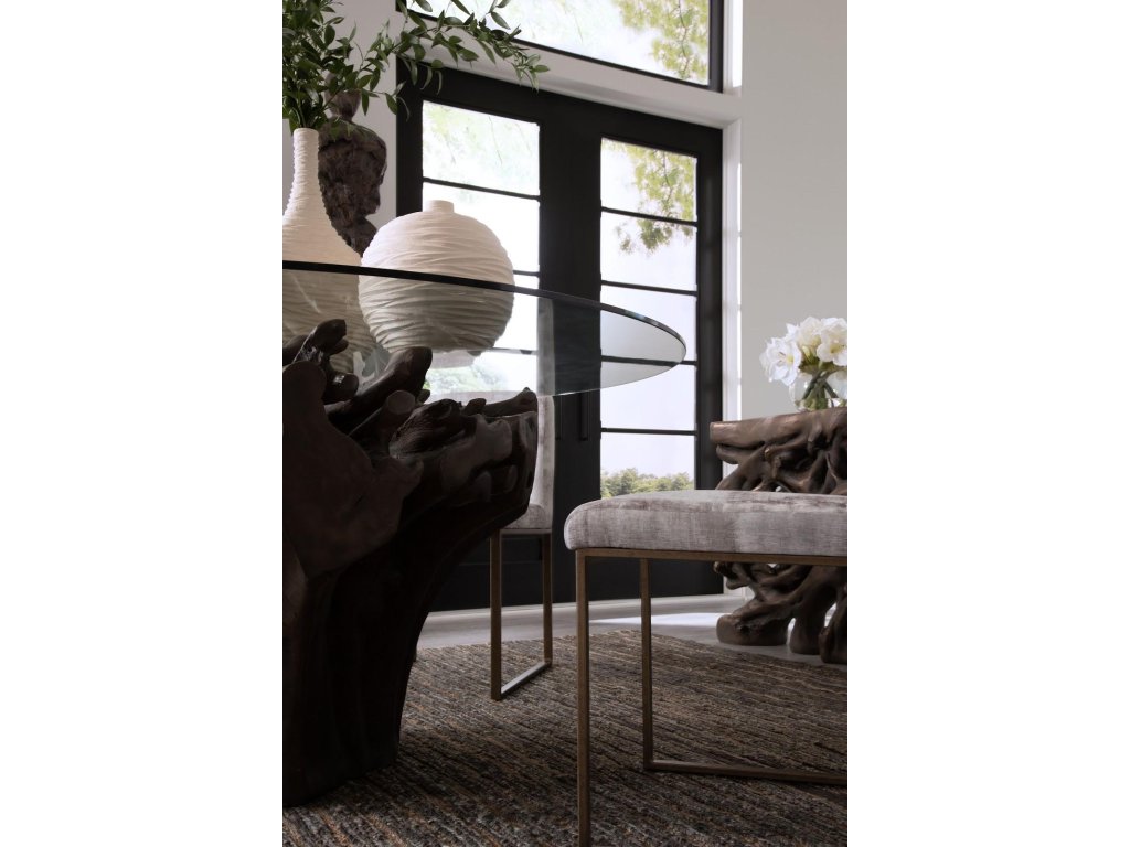 Cast Root Dining Table Base, With Glass, Small, Bronze - image 5