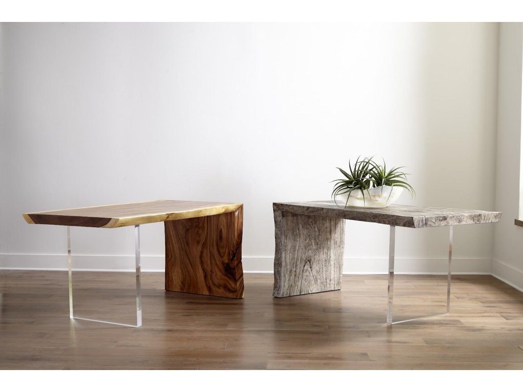 Waterfall Desk, Natural, Acrylic Leg - image 3