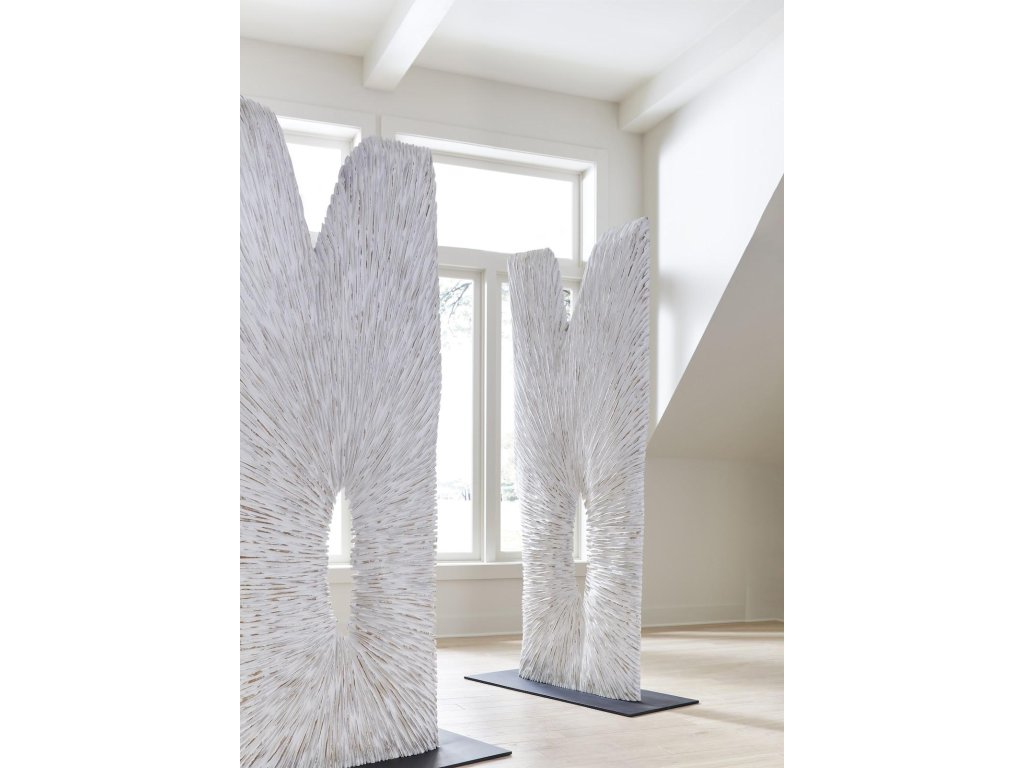Chainsaw Sculpture on Stand, White/Gold - image 3