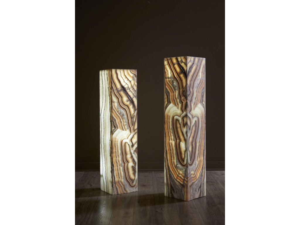 Onyx Lamp Pedestal, Square, Zebra White - image 3