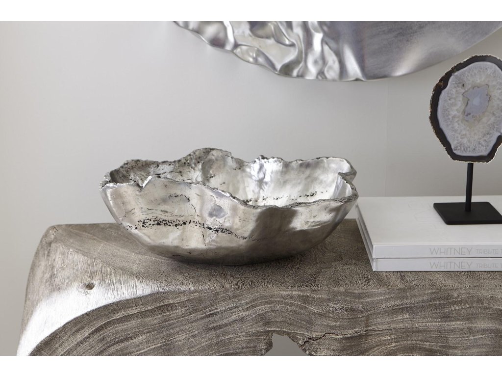 Cast Onyx Bowl, Silver Leaf, Small - image 5