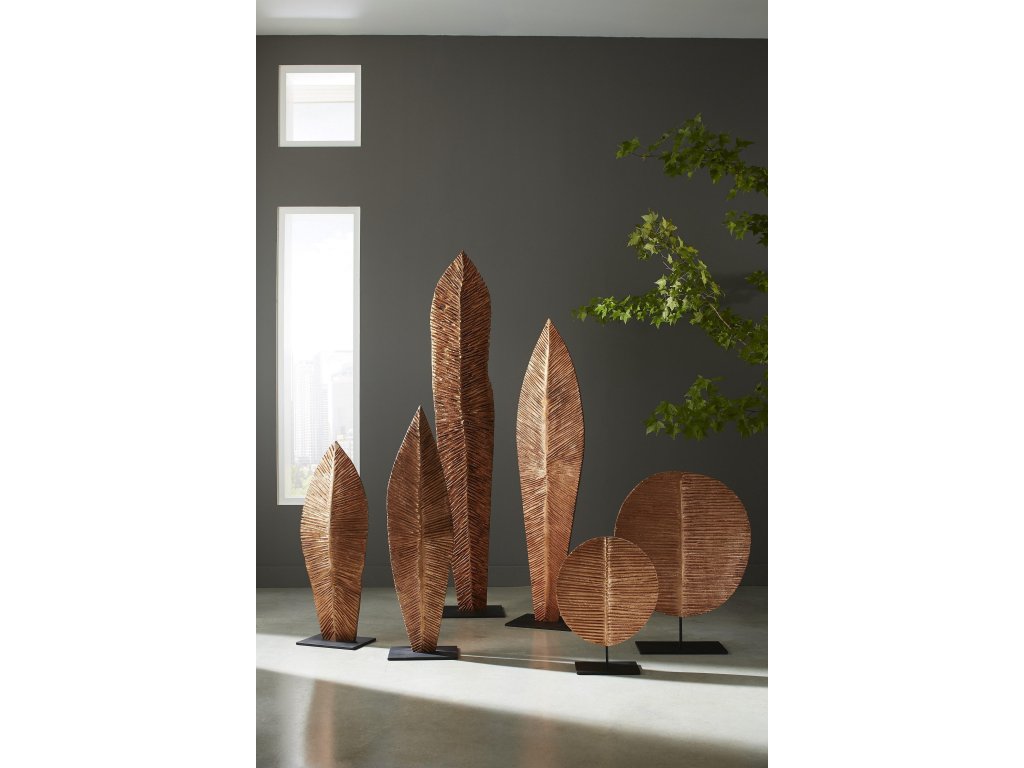 Carved Round Leaf on Metal Stand, SM - image 4