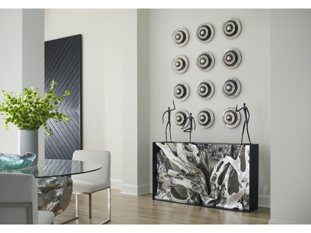 Cast Root Metal Framed Console Table, Resin, Silver Leaf, SM - image 4