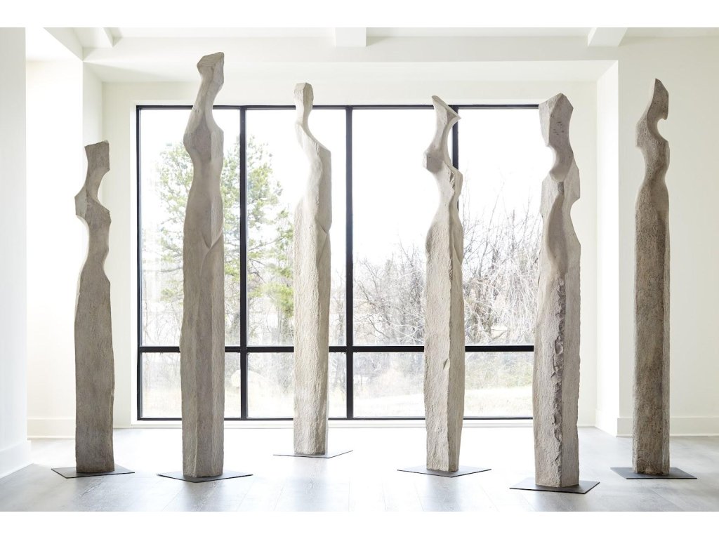 Cast Women Sculptures, F , Colossal, Roman Stone - image 4