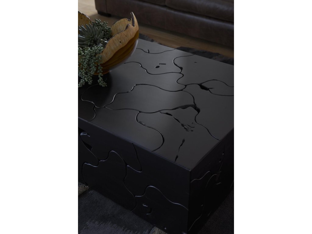 Teak Slice Coffee Table, Rectangle, Black - image 3