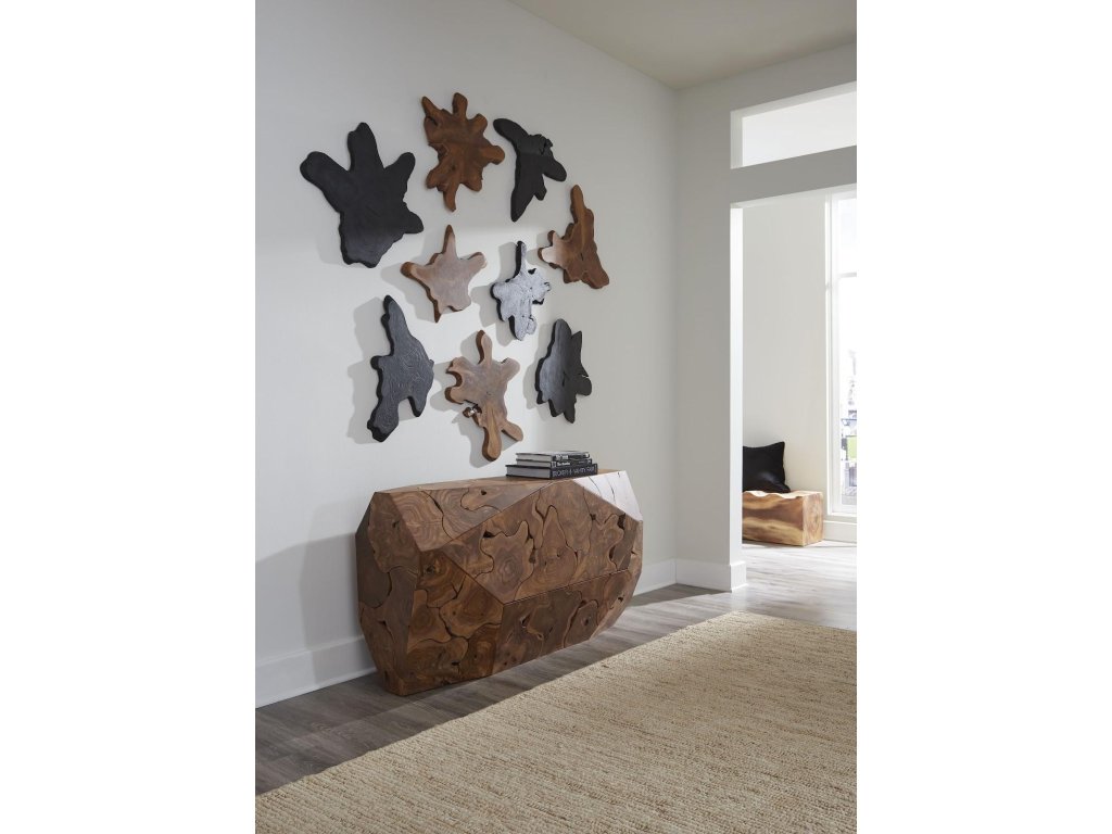 Freeform Teak Wall Slice, MD, Black - image 5