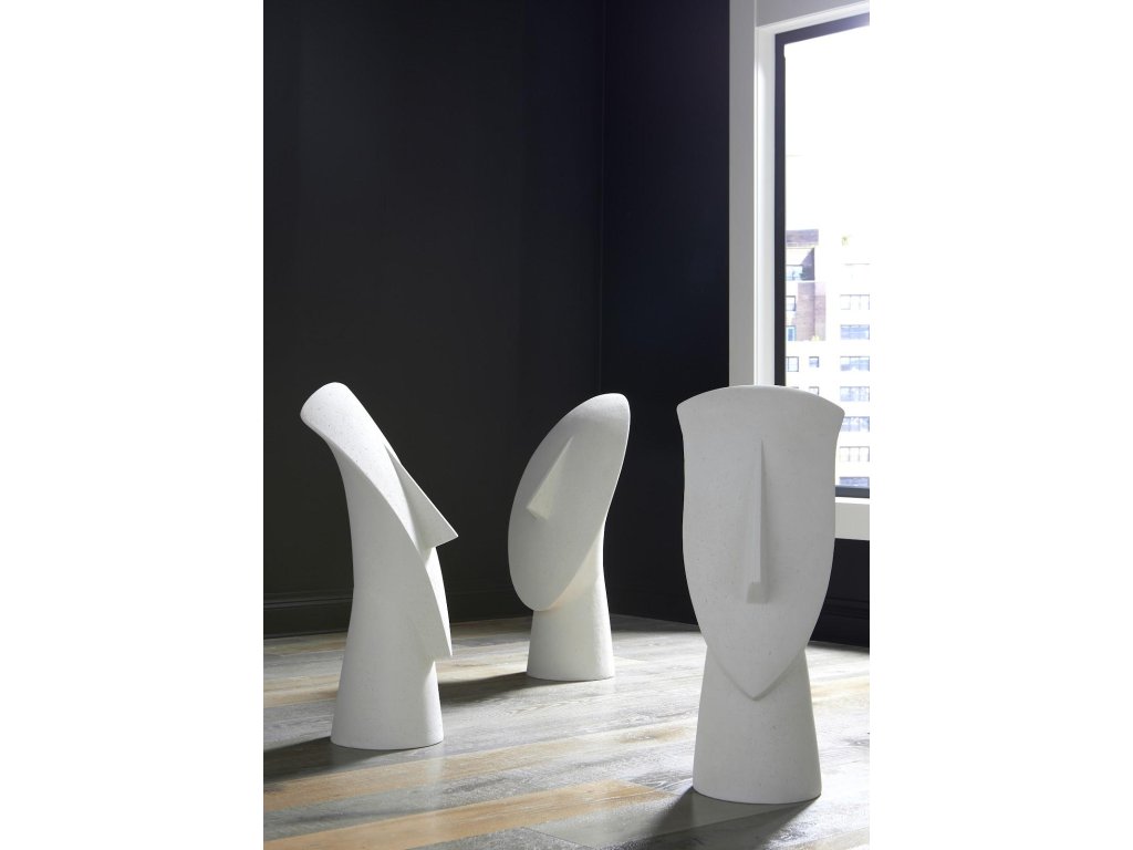 Cycladic Head, Sculpture, Triangle, White Stone - image 5