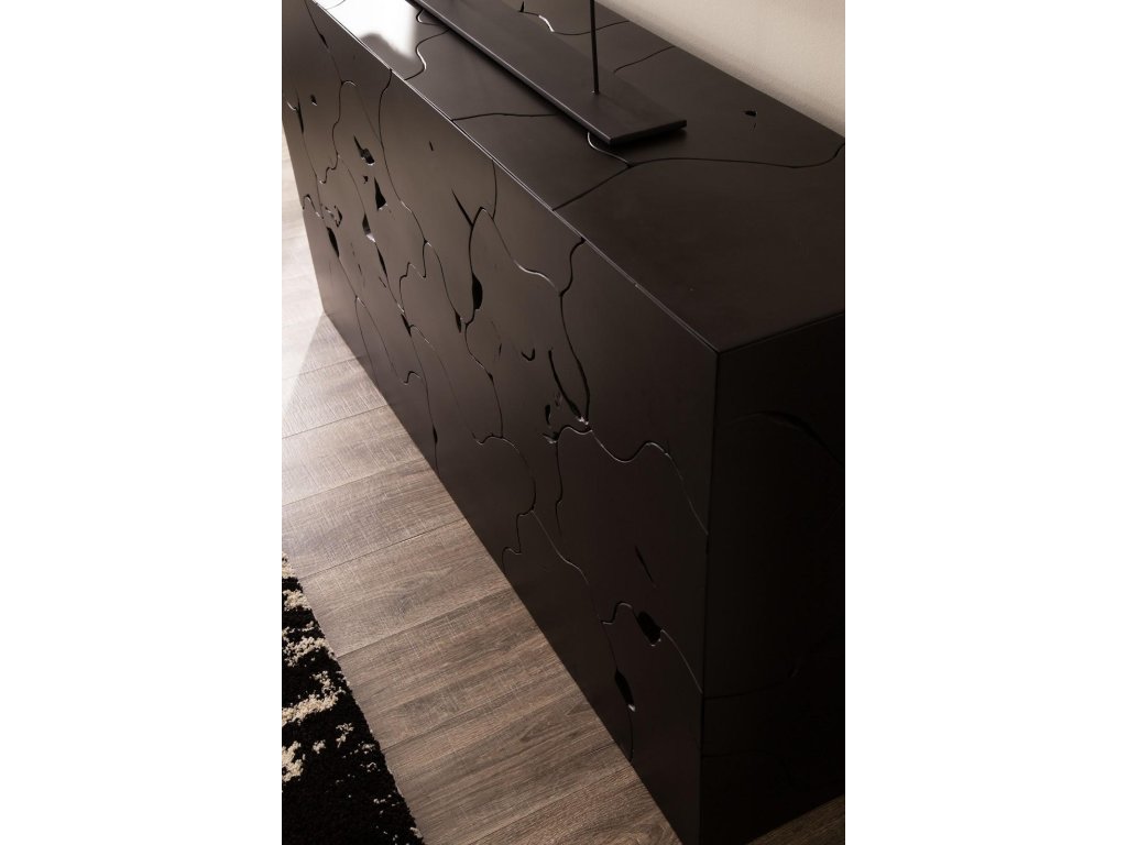 Teak Slice Console Table, Black - image 5