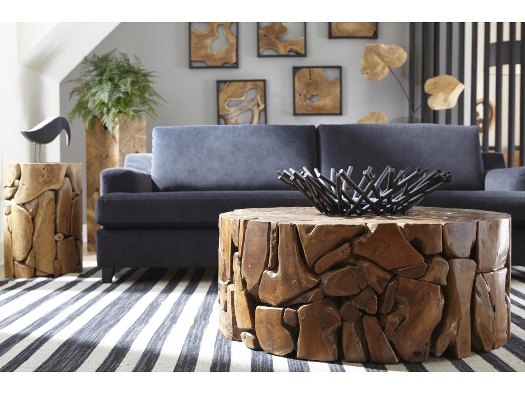 Teak Chunk Coffee Table, Round - image 5