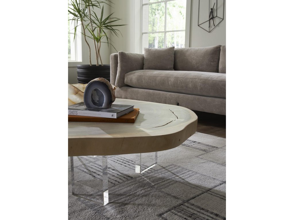 Floating Coffee Table with Acrylic Legs, Bleached , Size Varies - image 2