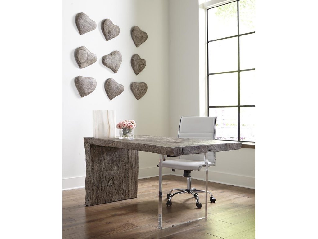 Waterfall Desk, Gray Stone, Acrylic Leg - image 3