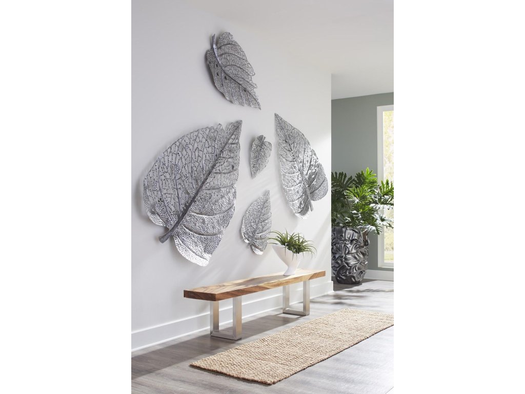 Birch Leaf Wall Art, Silver, XL - image 5