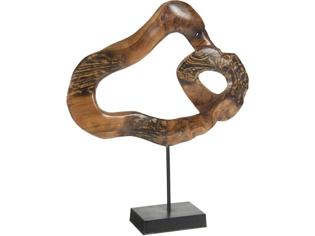 Carved Teak Swirl on Stand - main image