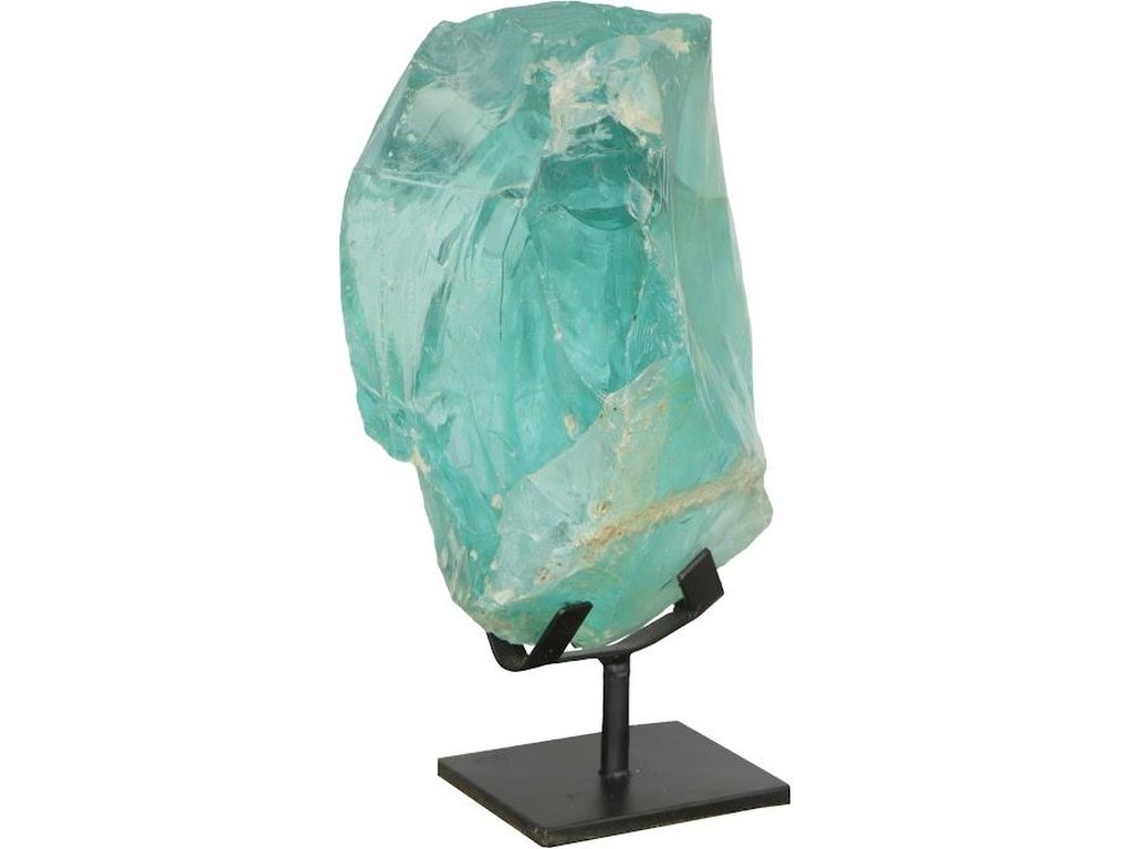 Refractory Glass Sculpture, Blue, On Base - image 1