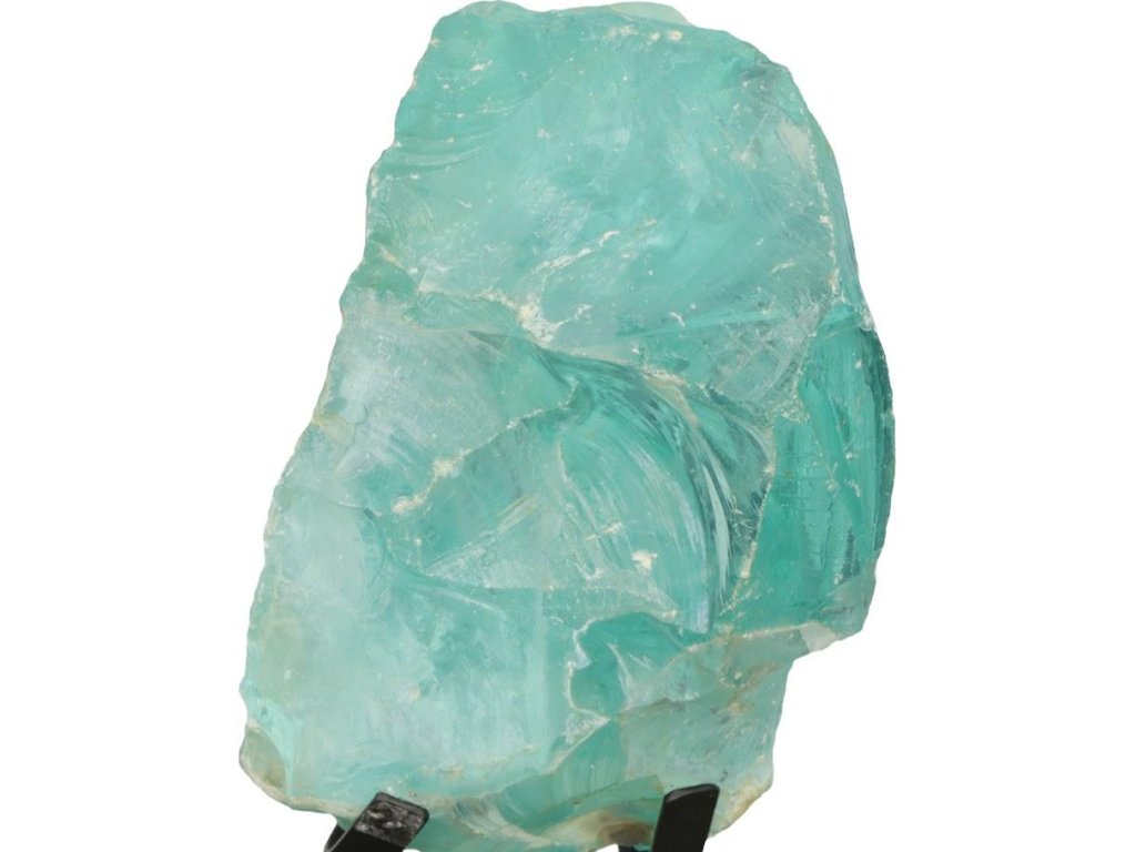 Refractory Glass Sculpture, Blue, On Base - image 2