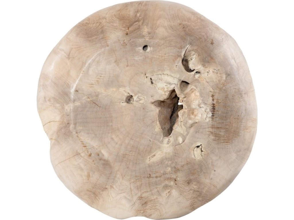 Teak Wood Ball Sculpture, Bleached - image 1