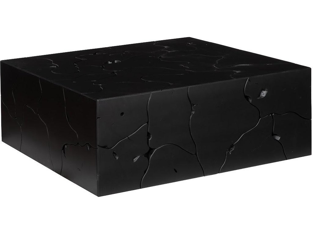 Teak Slice Coffee Table, Square, Black - image 2