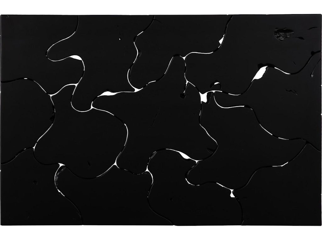 Teak Slice Coffee Table, Rectangle, Black - image 1