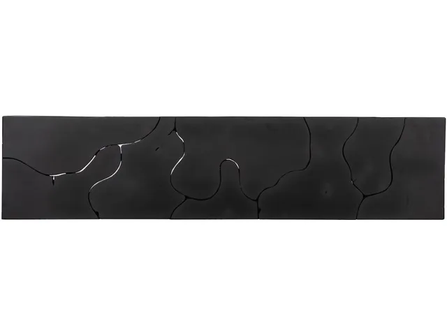 Teak Slice Console Table, Black - Alternative View