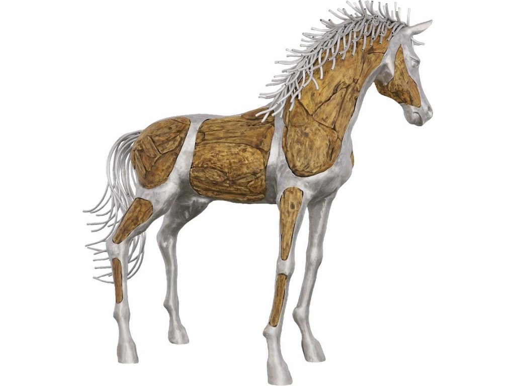 Mustang Horse Woodland Sculpture, Standing - image 1