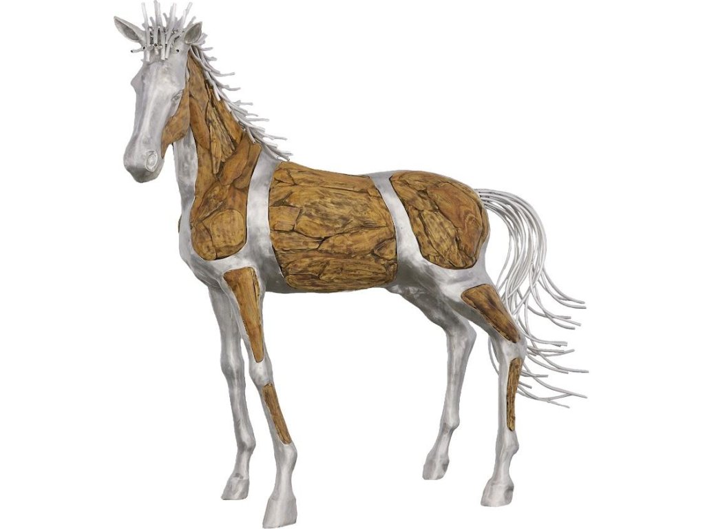 Mustang Horse Woodland Sculpture, Standing - main image