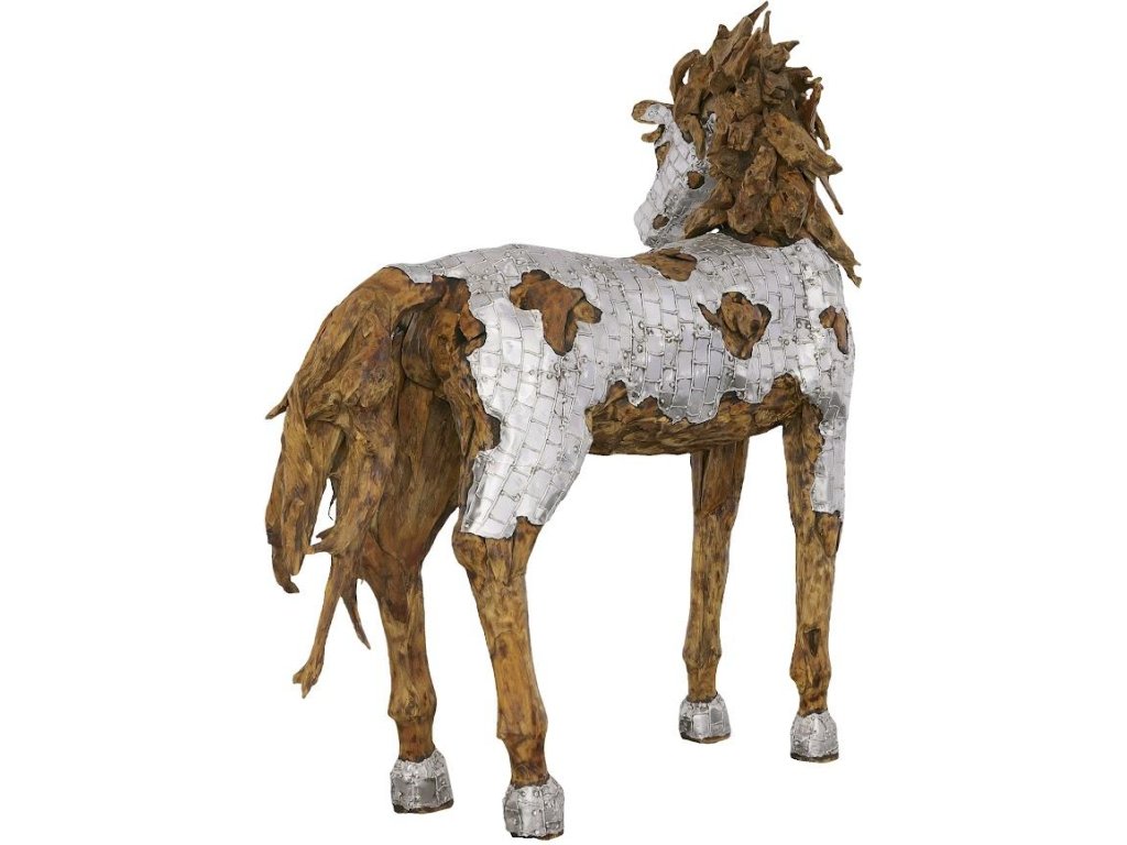 Mustang Horse Armored Sculpture, Standing - image 1