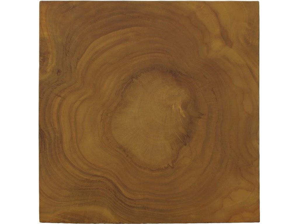 Teak Slice Stool, Square, Warm Teak Red Finish - image 1