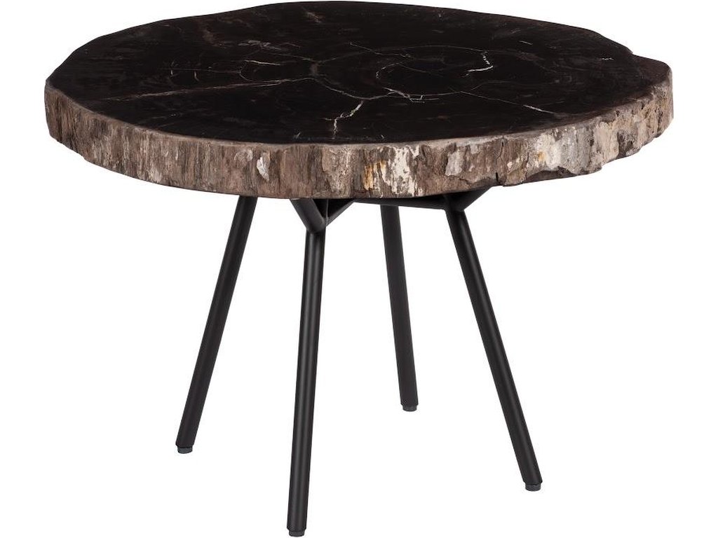 Petrified Coffee Table, Round, Metal Black Base - main image