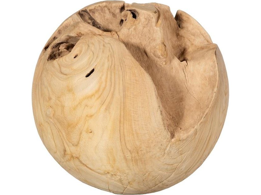 Teak Wood Ball, Small, Bleached - image 1