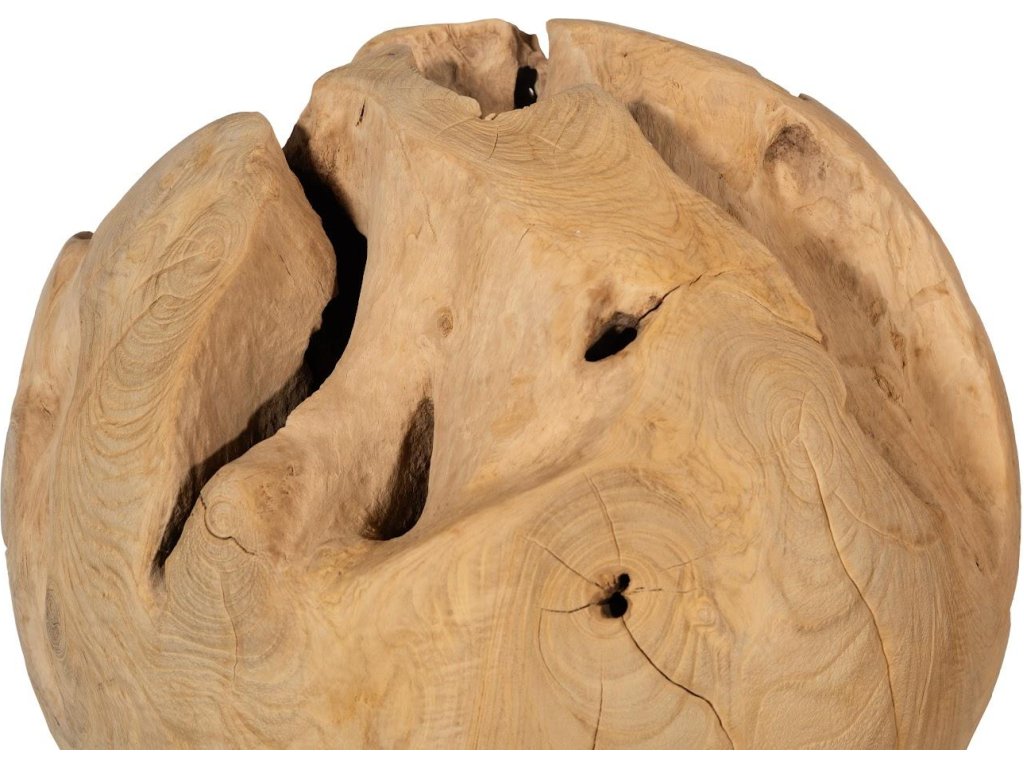 Teak Wood Ball, Small, Bleached - image 2