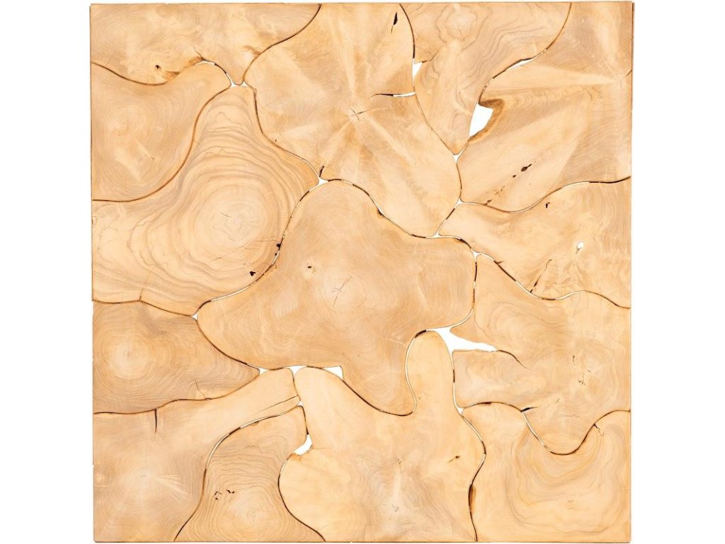 Teak Slice Coffee Table, Square, Bleached - image 1