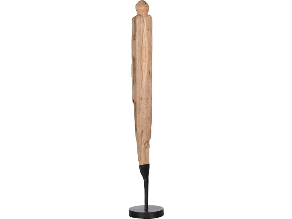 Wood Sculpture on Base, Natural - image 1