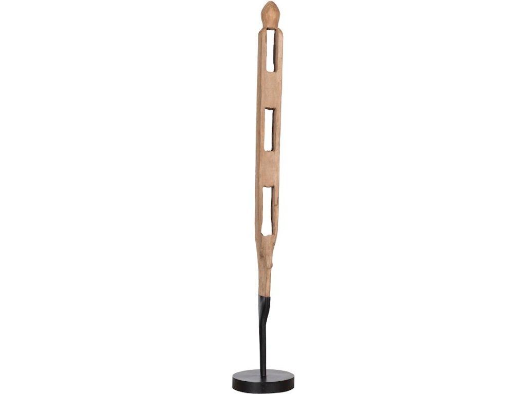 Wood Sculpture on Base, Natural - image 2