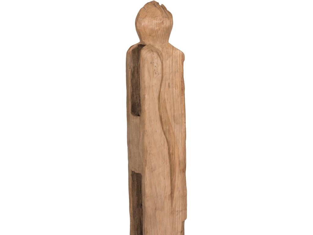 Wood Sculpture on Base, Natural - image 3