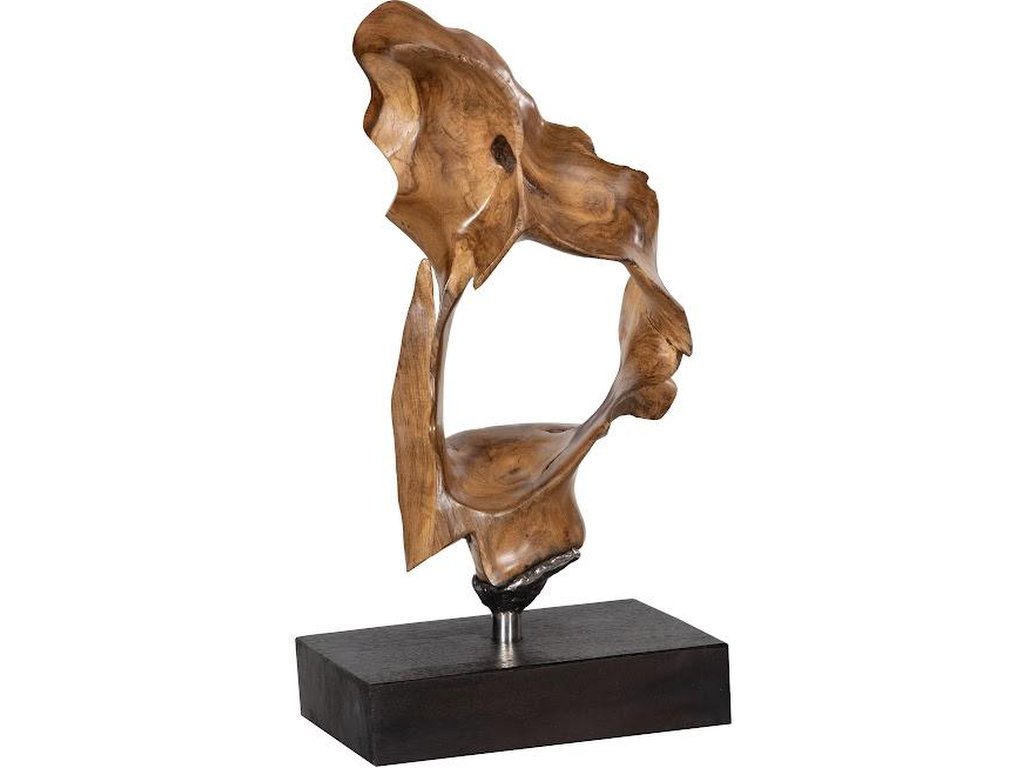 Metallurgy Wood Sculpture, Iron Base, Assorted - main image