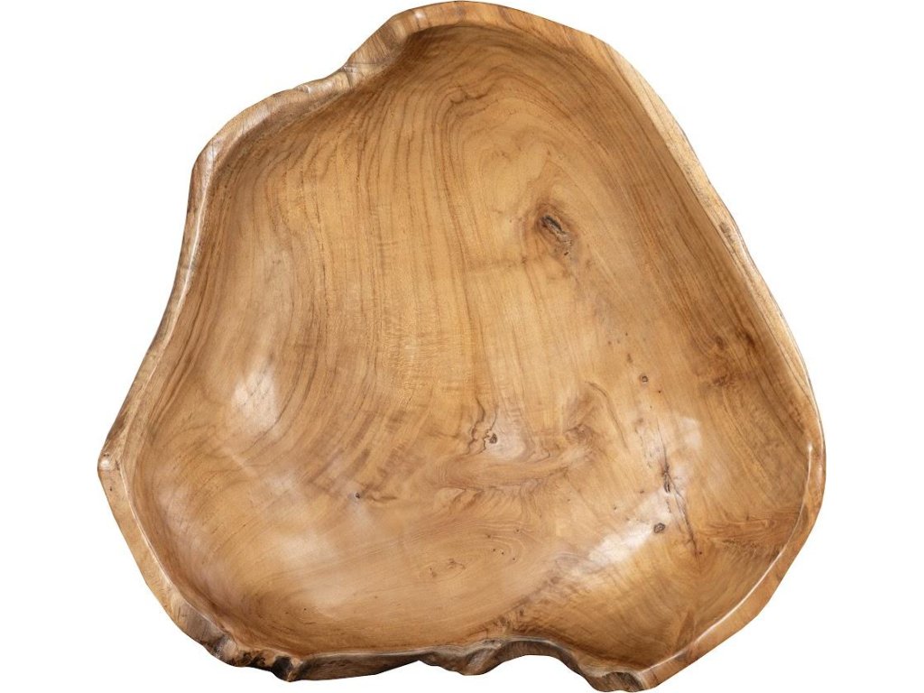 Teak Wood Bowl, Natural - image 1