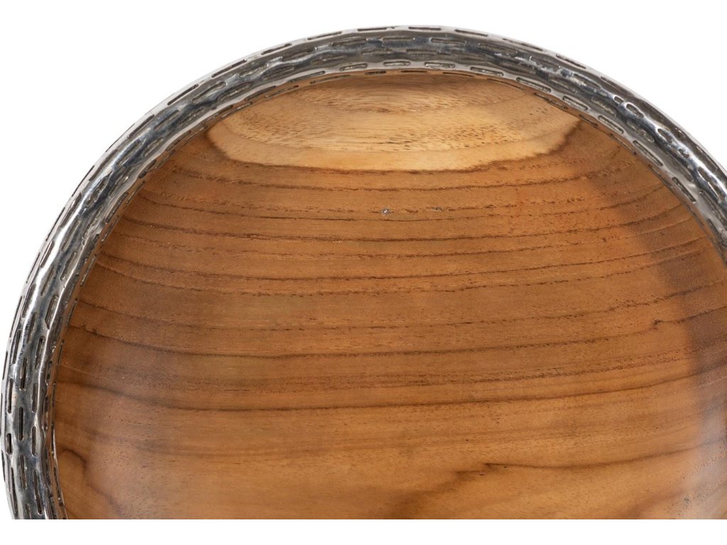 Teak Wood Bowl Wall Art, Metallurgy Edge, SM - image 2