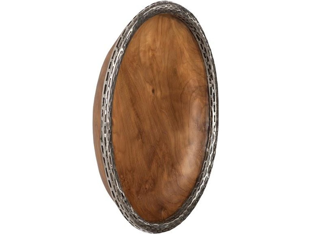 Teak Wood Bowl Wall Art, Metallurgy Edge, MD - image 1