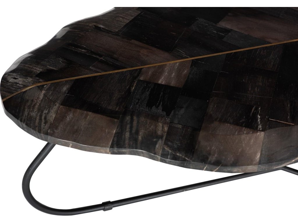 Mosaic Leaf Petrified Wood Coffee Table, Large - image 2