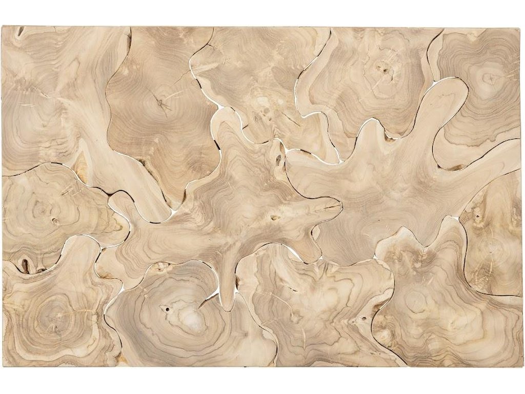 Teak Slice Coffee Table, Rectangle, Bleached - image 1