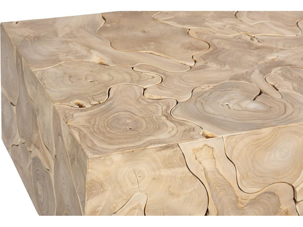 Teak Slice Coffee Table, Rectangle, Bleached - image 3
