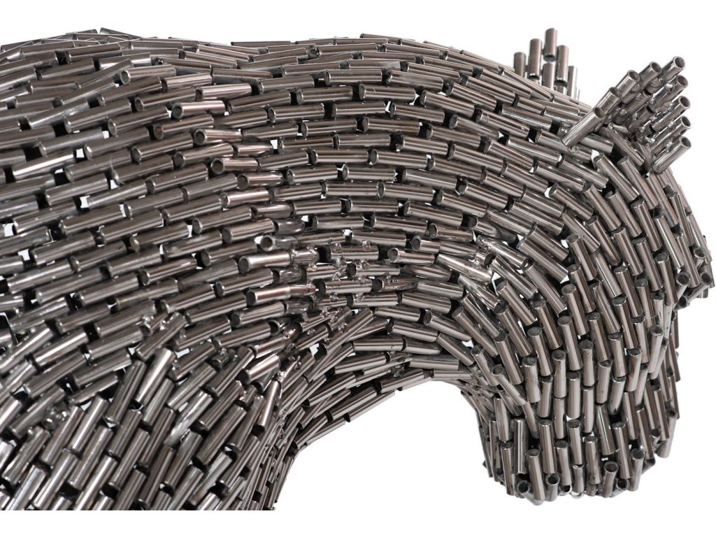 Panther Pipe Sculpture, Walking, Stainless Steel, Large - image 3