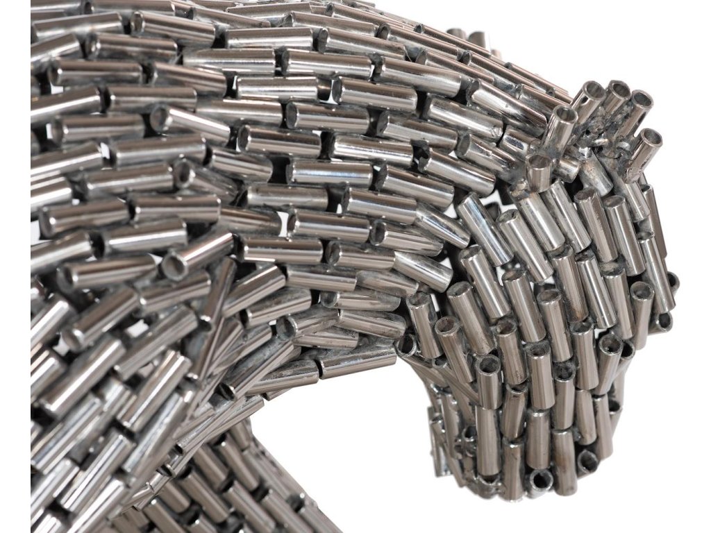 Panther Pipe Sculpture, Walking, Stainless Steel, Small - image 3