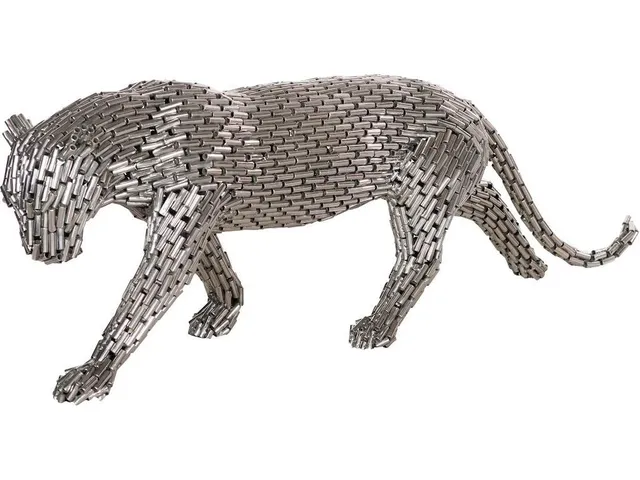 Panther Pipe Sculpture, Walking, Stainless Steel, Small