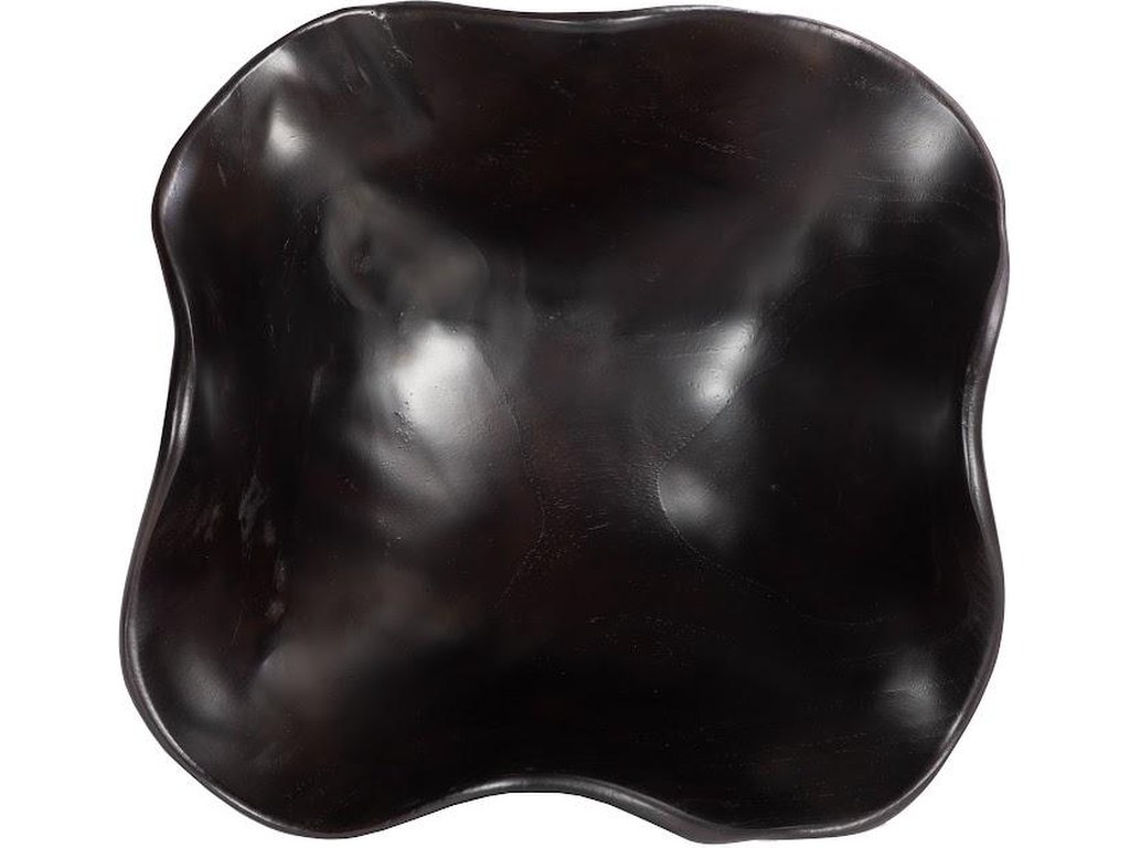 Teak Wood Bowl, Black - image 1