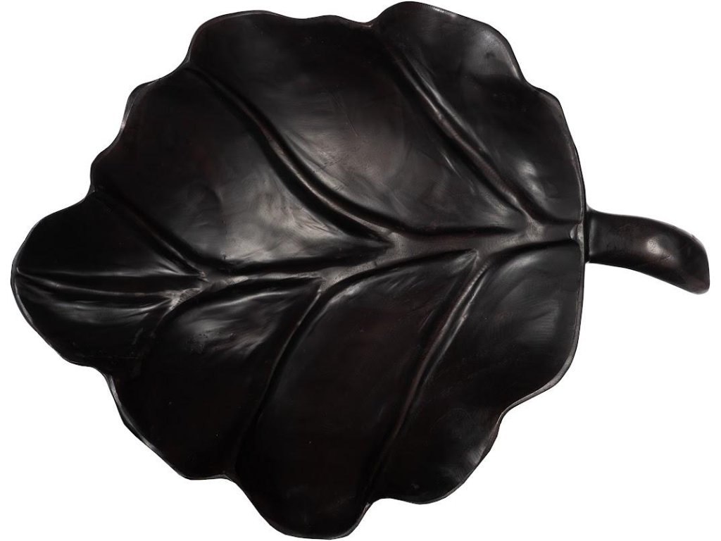 Leaf Bowl, Teak Wood, Black - image 1